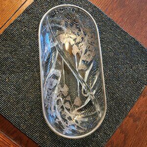 Vintage Silver City Silver Overlay Divided Relish Dish